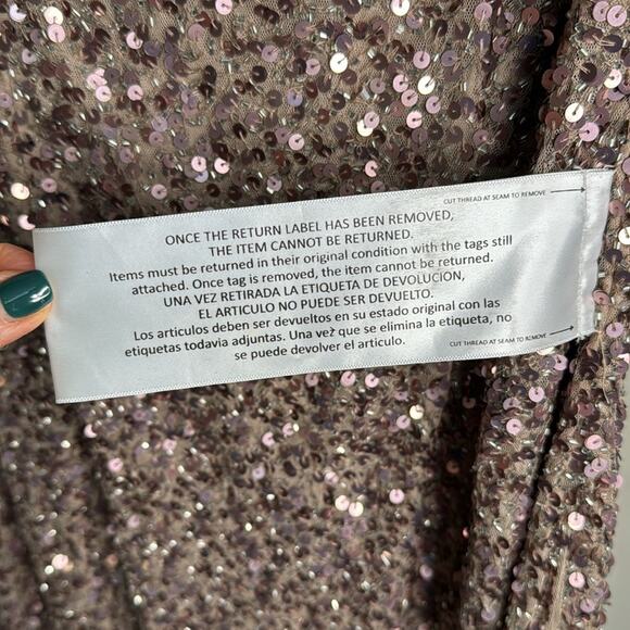 NWT MAC DUGGAL Rosewood Sleeveless Sequined Midi Sheath Dress Women’s - Picture 5 of 11